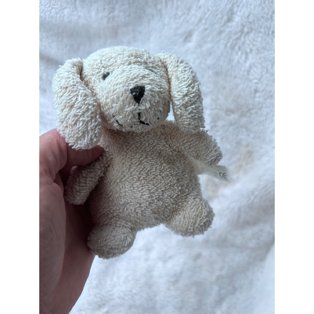 Vintage Unisex Russ Berrie Plush Puppy Small Cream Dog 4152